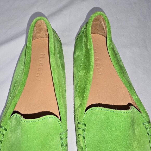M. Gemi Women's Drivers The Felize LIME GREEN Suede Loafers Moccasin Slip-On 39 - Picture 5 of 12